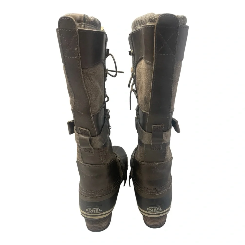 Sorel Brown and Tan Lace-Up Winter Boots